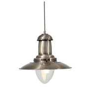 Fishermans Hat Antique Brass Pendant Light - Lighting.co.za