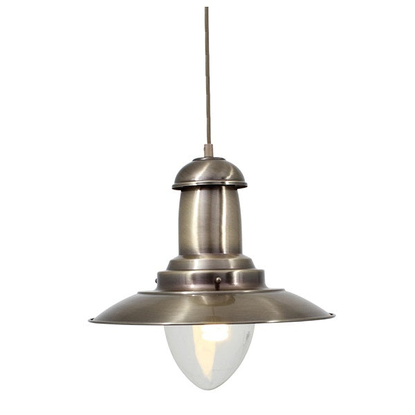 Fishermans Hat Antique Brass Pendant Light - Lighting.co.za