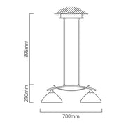 Vinovo Brown 2 Light Farmstyle Pendant Light - Lighting.co.za