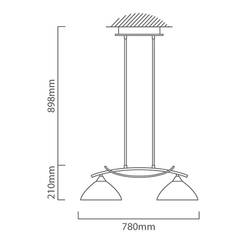 Vinovo Brown 2 Light Farmstyle Pendant Light - Lighting.co.za