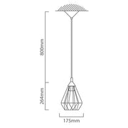 Tarbes Black | Copper Diamond Wire Pendant Light - Lighting.co.za