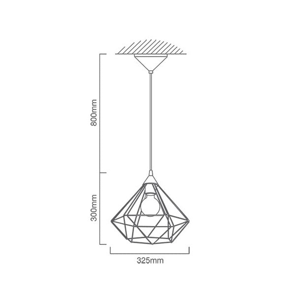 Tarbes Medium Black | Copper Diamond Wire Pendant Light - Lighting.co.za