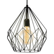 Carlton Diamond Black Or Copper Wire Shade Pendant Light - Lighting.co.za