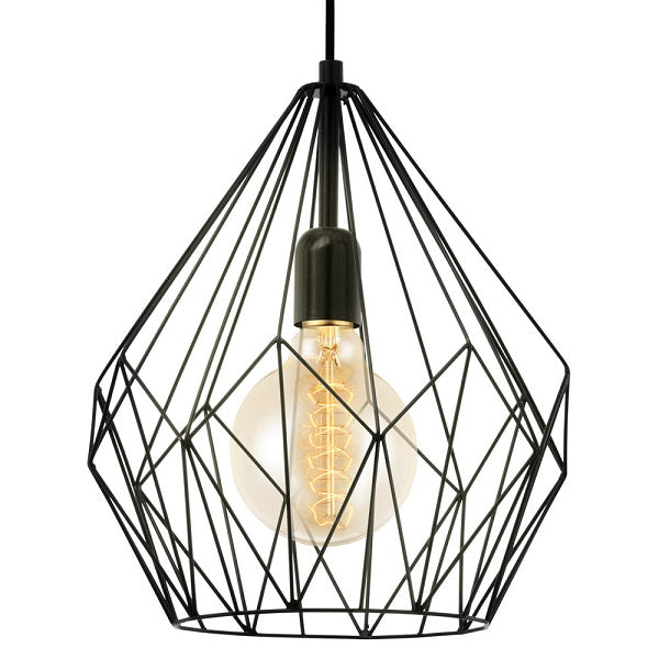 Carlton Diamond Black Or Copper Wire Shade Pendant Light - Lighting.co.za
