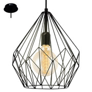 Carlton Diamond Black Or Copper Wire Shade Pendant Light - Lighting.co.za