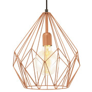 Carlton Diamond Black Or Copper Wire Shade Pendant Light - Lighting.co.za