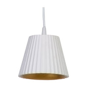 Ciao White and Gold Gypsum Pleat Mini LED Pendant Light - Lighting.co.za