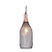 Casa Black and Copper Mesh Tall Pendant Light - Lighting.co.za