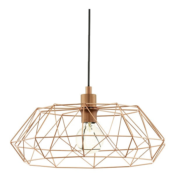 Carlton Copper And Black Wire Shade Pendant Light - Lighting.co.za