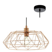 Carlton Copper And Black Wire Shade Pendant Light - Lighting.co.za