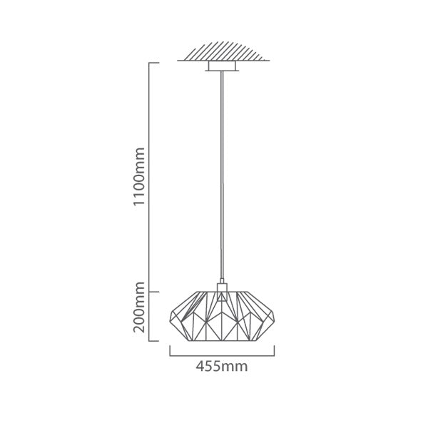 Carlton Copper And Black Wire Shade Pendant Light - Lighting.co.za
