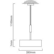 Romao Drum Grey Fabric Rise and Fall Adjustable LED Pendant Light - Lighting.co.za