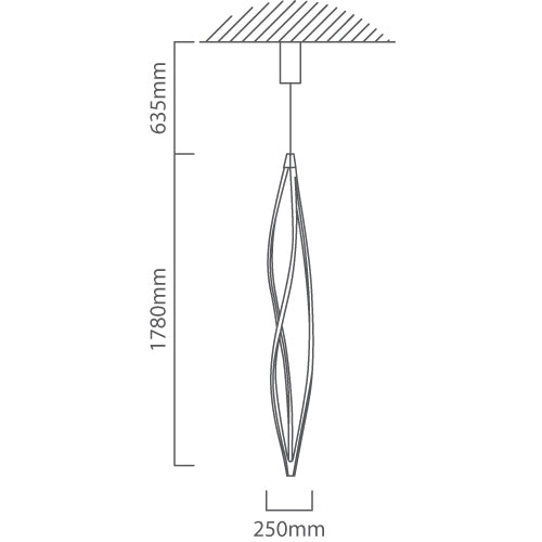 Senna Black Flow Vertical LED Pendant Light - Lighting.co.za