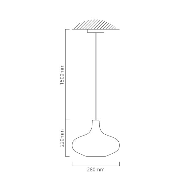 Larissa 270 Copper Glass Pendant Light - Lighting.co.za