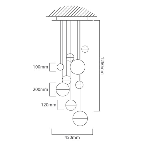 Halola 9 | 14 Light LED Cluster Pendant Light - Lighting.co.za