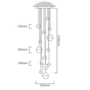 Halola 9 | 14 Light LED Cluster Pendant Light - Lighting.co.za
