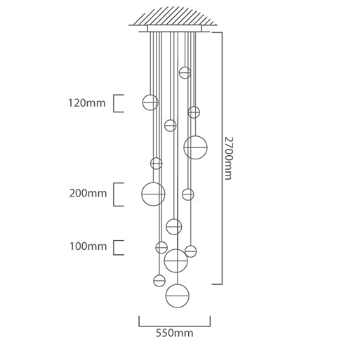 Halola 9 | 14 Light LED Cluster Pendant Light - Lighting.co.za