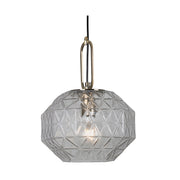 Parma Antique Brass and Clear Facet Glass Pendant Light - Lighting.co.za