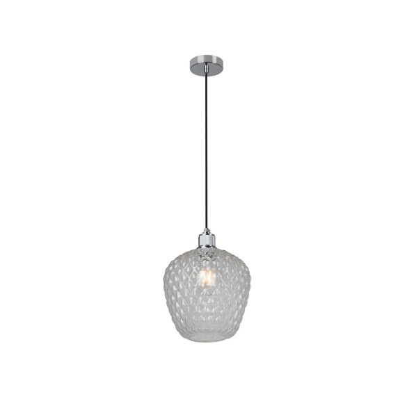 Oslo Facet Clear Or White Glass Pendant Light 2 Sizes - Lighting.co.za