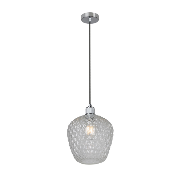 Oslo Facet Clear Or White Glass Pendant Light 2 Sizes - Lighting.co.za