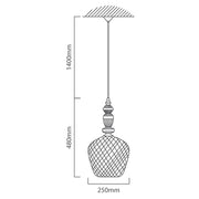 Lisbon Facet Copper | Smoke | Amber Glass Pendant Light - Lighting.co.za