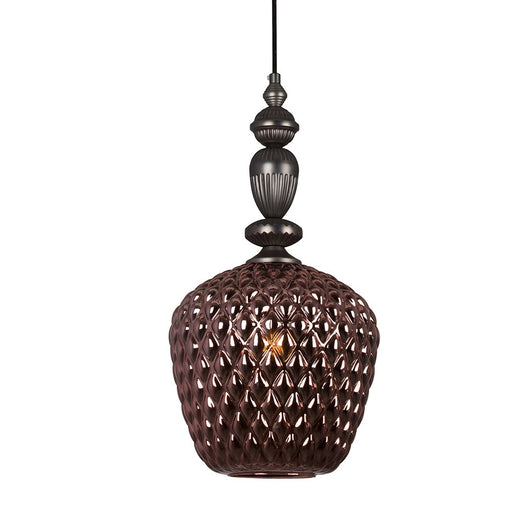 Lisbon Facet Copper | Smoke | Amber Glass Pendant Light - Lighting.co.za