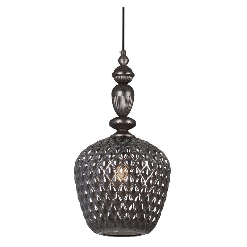 Lisbon Facet Copper | Smoke | Amber Glass Pendant Light - Lighting.co.za