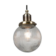 Barcelona Antique Brass and Clear Glass Pendant Light - Lighting.co.za