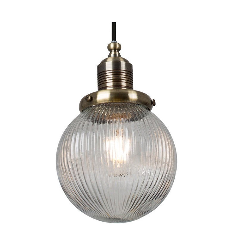 Barcelona Antique Brass and Clear Glass Pendant Light - Lighting.co.za