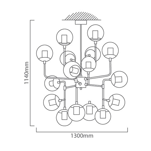 Harrington 8 | 16 Light Molecule Pendant or Ceiling Light - Lighting.co.za