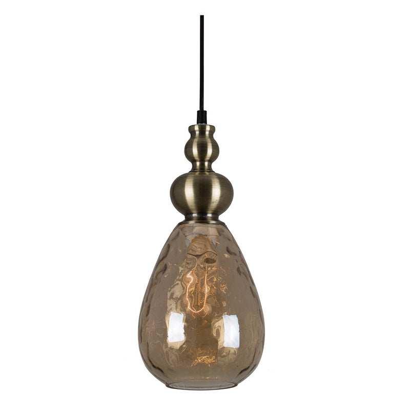 Victoria Drop Amber Or Clear Glass Vintage Pendant Light - Lighting.co.za
