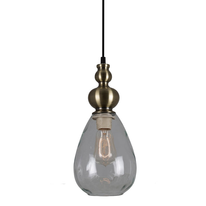 Victoria Drop Amber Or Clear Glass Vintage Pendant Light - Lighting.co.za