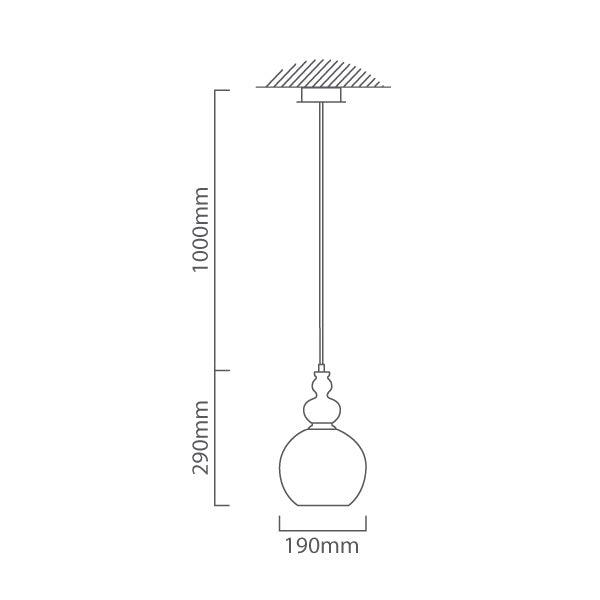 Victoria Smoke Or Amber Glass Vintage Pendant Light - Lighting.co.za