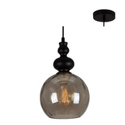 Victoria Smoke Or Amber Glass Vintage Pendant Light - Lighting.co.za