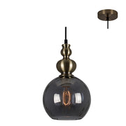 Victoria Smoke Or Amber Glass Vintage Pendant Light - Lighting.co.za
