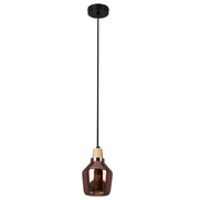 Tallinn Small Wood And Glass Pendant Light - Lighting.co.za