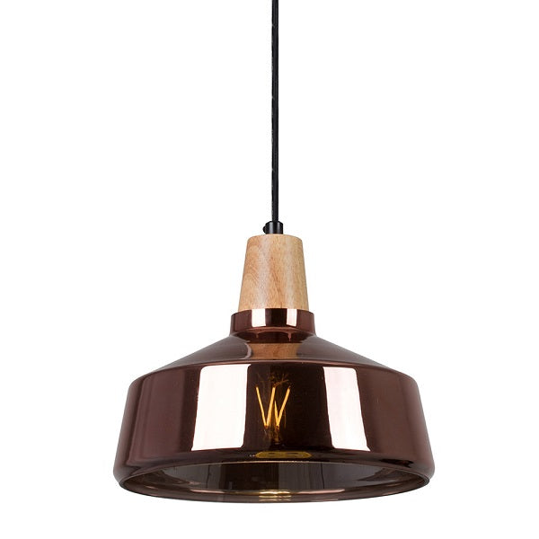 Tallinn Large Wood And Glass Pendant Light - Lighting.co.za