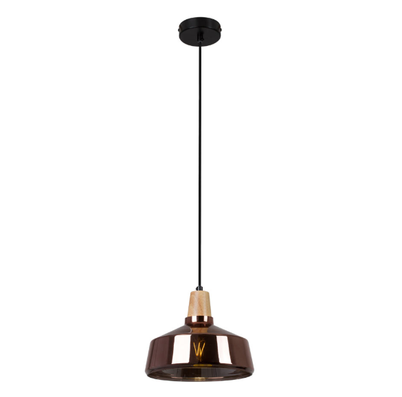 Tallinn Large Wood And Glass Pendant Light - Lighting.co.za