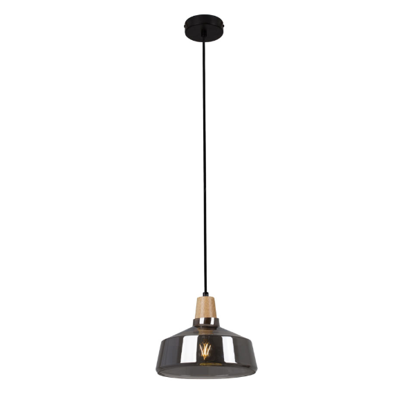 Tallinn Large Wood And Glass Pendant Light - Lighting.co.za