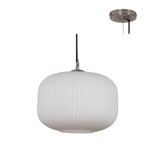 Hallstat Ribbed Opal Glass Pendant Light - Lighting.co.za