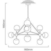 Atom Minsk 10 Light Molecule Pendant Light Available In 3 Options - Lighting.co.za