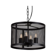 Silo Black Mesh Drum Shade Pendant Light - Lighting.co.za