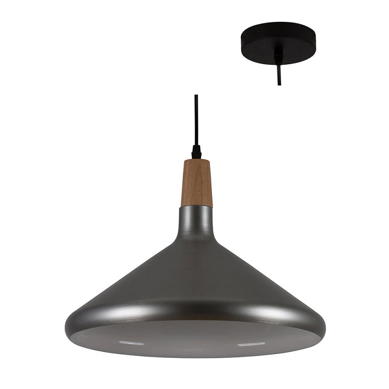 Aurelia Copper or Silver and Wood Nordic Pendant Light - Lighting.co.za
