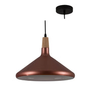 Aurelia Copper or Silver and Wood Nordic Pendant Light - Lighting.co.za