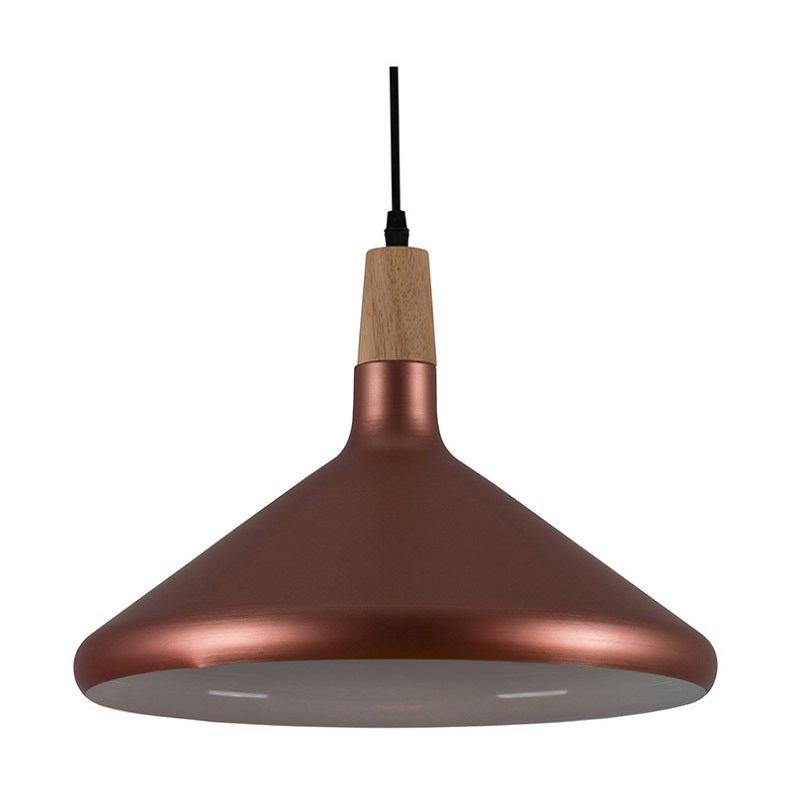 Aurelia Copper or Silver and Wood Nordic Pendant Light - Lighting.co.za