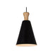 Arran Black and Wood Funnel Pendant Light - Lighting.co.za