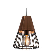 Luton Black And Copper Wire Cage Pendant Light - Lighting.co.za