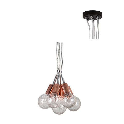 Swindon 7 Light Copper Cluster Pendant Light - Lighting.co.za