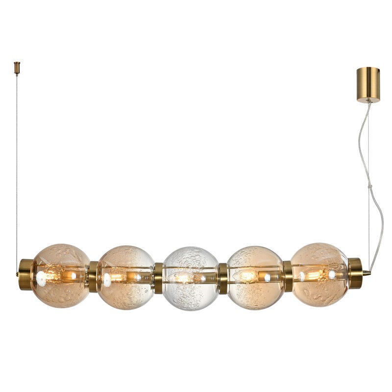 Pearl Horizontal 5 Light Amber | Smoke Glass Pendant Light - Lighting.co.za