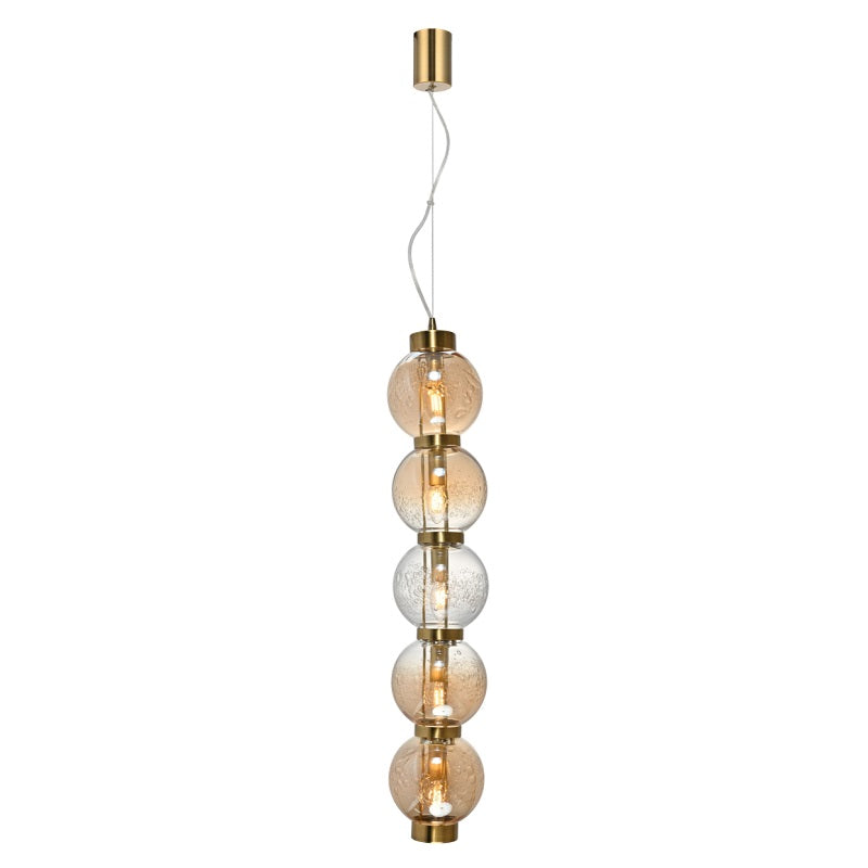 Pearl Vertical 5 Light Amber | Smoke Glass Pendant Light - Lighting.co.za
